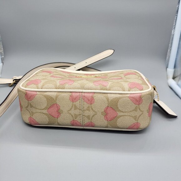 Coach Mini Jamie Camera Bag In Signature Canvas With Heart Print - Picture 16 of 16